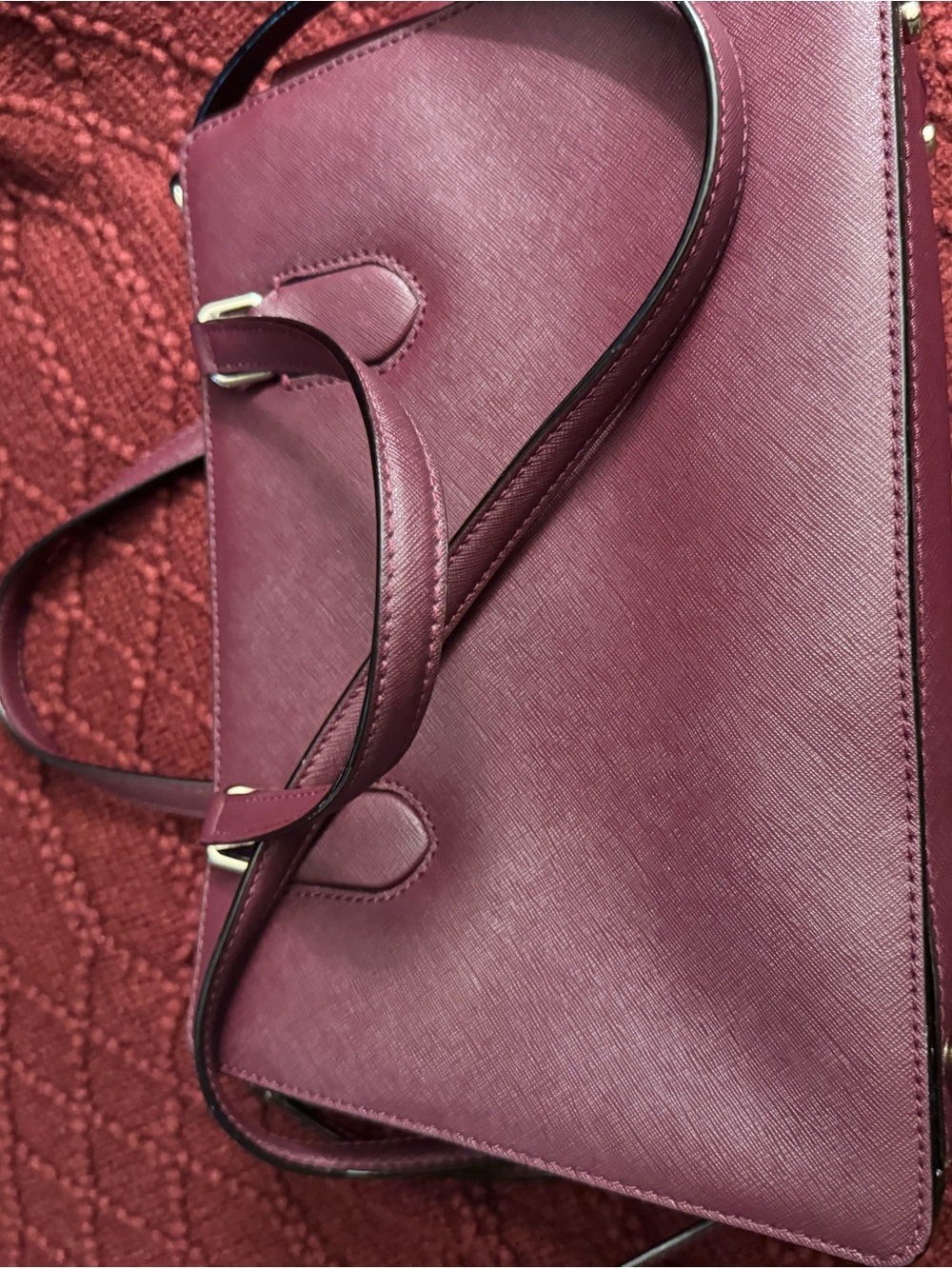 Kate Spade New York Plum Saffiano Leather Tote with Matching Card Holder - Picture 11 of 13